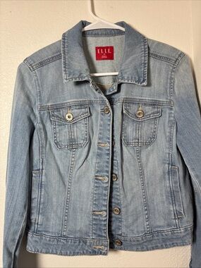 Elle Light Wash Denim Jean Jacket - Pale Blue
